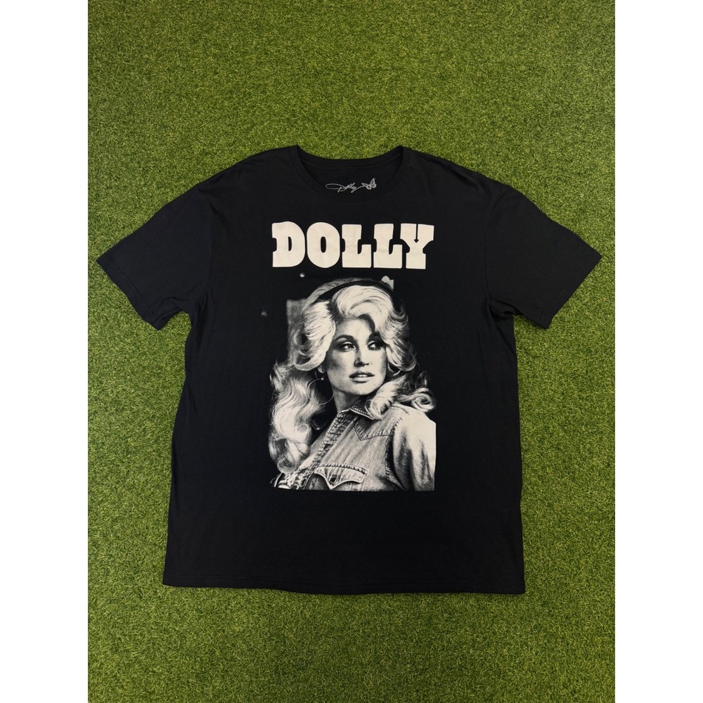 Dolly Parton Graphic‎ T-Shirt Black Mens Large Butterfly Portrait Country Music